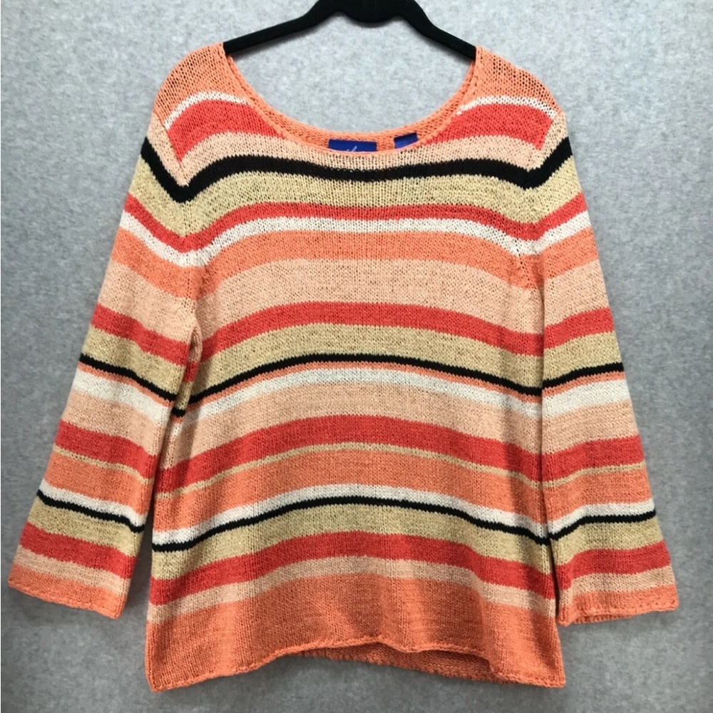 JH Collectibles Orange Striped Sweater